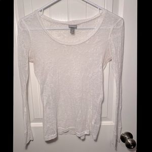 Ornate white long sleeve shirt